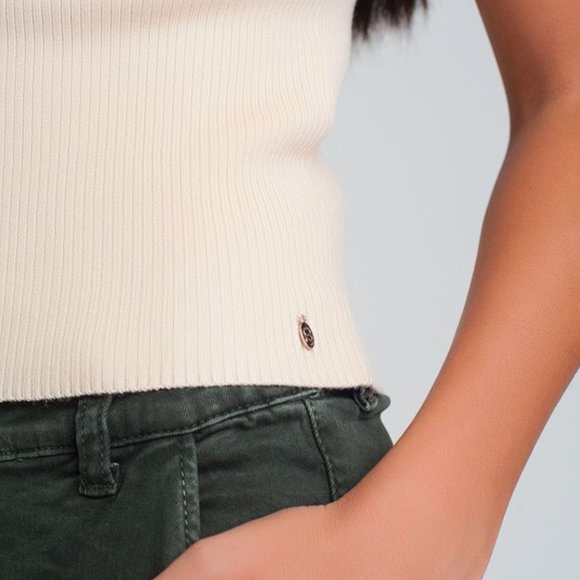 NWT High neck sleeveless sweater in ribbed knit - Picture 7 of 7